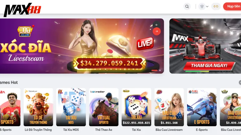 Giới Thiệu Max88: Sự Lựa Chọn Hoàn Hảo Cho Game Thủ 3 Giới thiệu Max88 về các trò chơi đa dạng