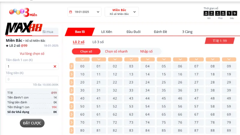Tìm hiểu về lô đề 3 miền max88