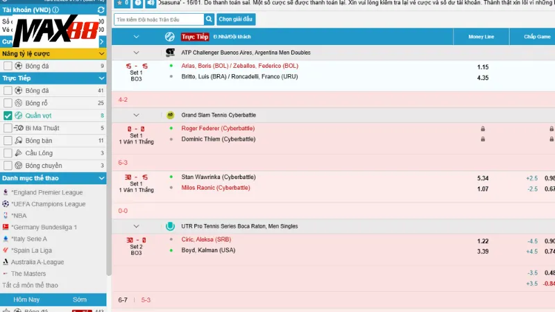 Tìm hiểu về quần vợt max88